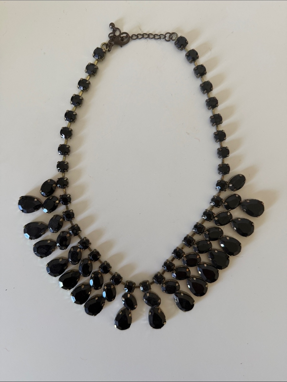 Black Teardrop Statement Necklace - Women Jewelry